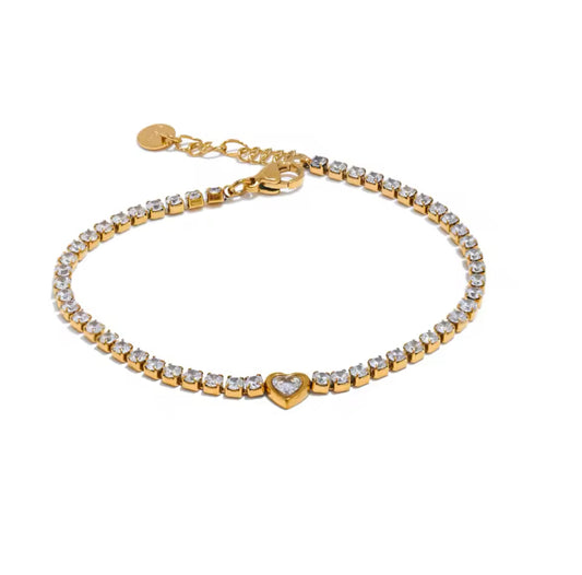 Dainty Heart Tennis Bracelet
