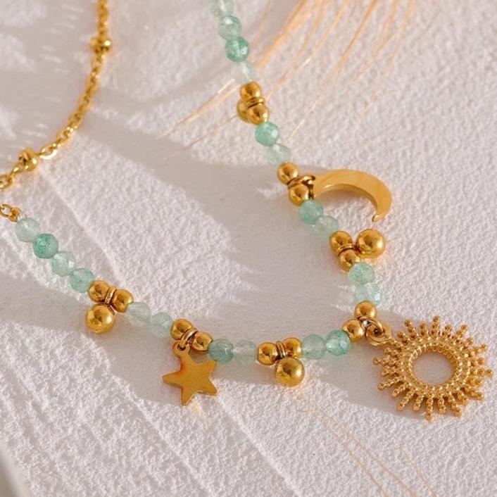 Moon Star Sun Necklace
