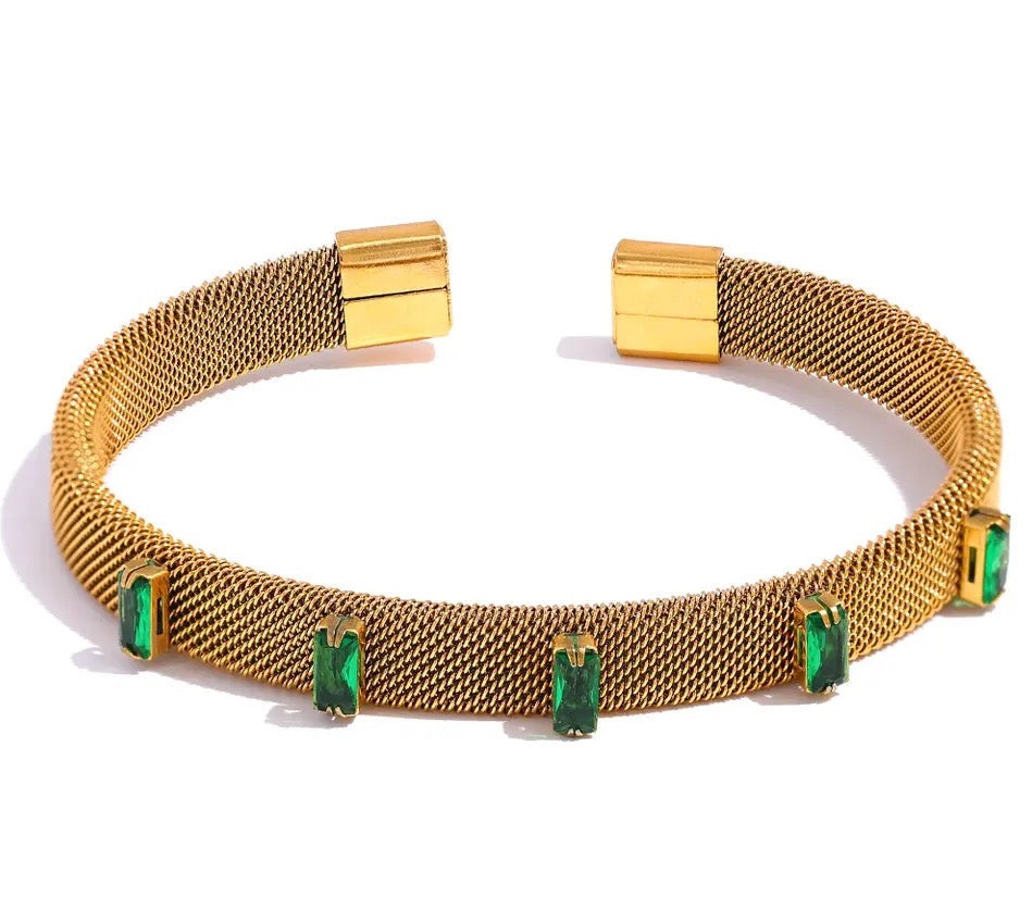 Emerald Baguette Cuff