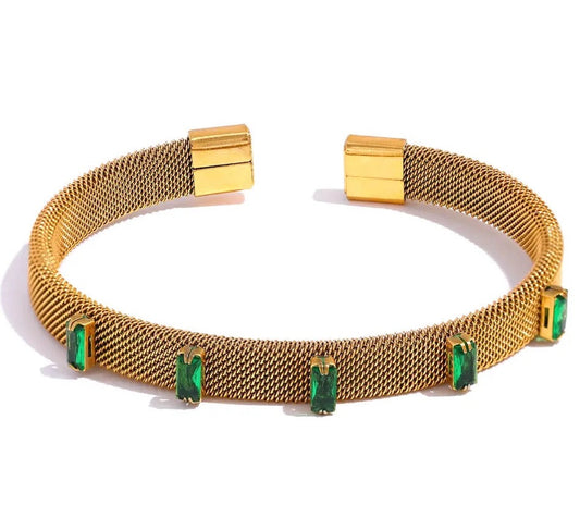 Emerald Baguette Cuff