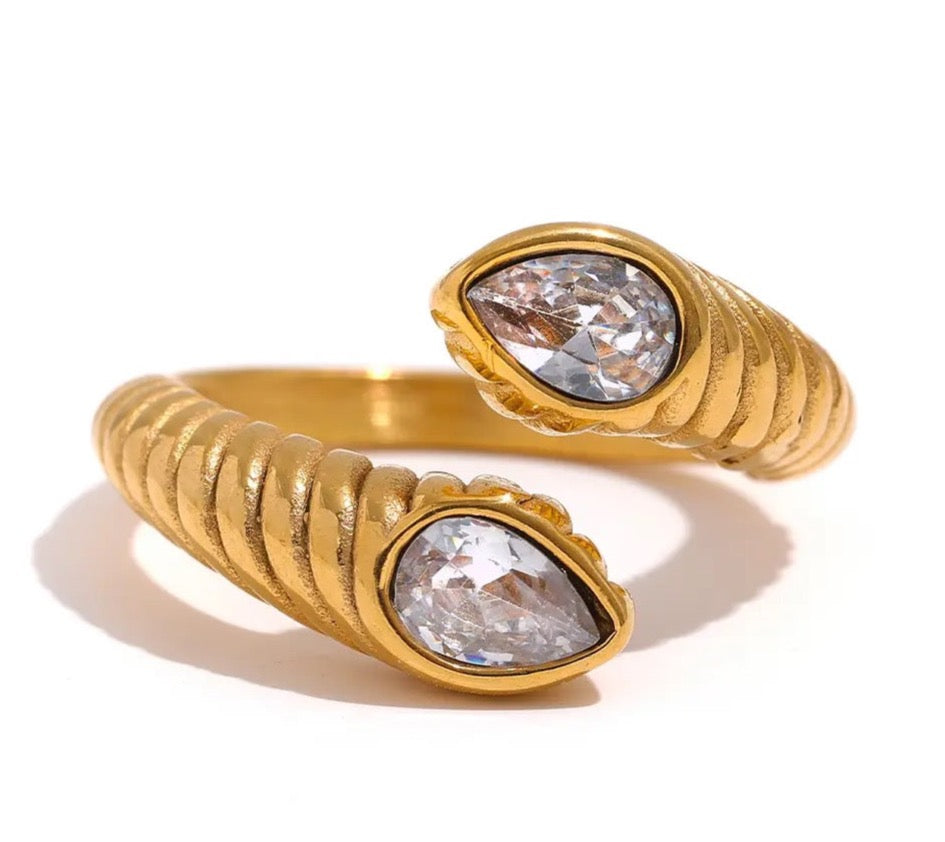 Platinum Diamond Chunky Snake Ring