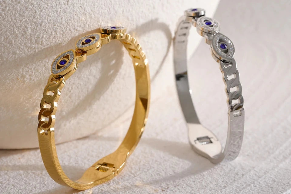 Platinum Evil Eye Bracelet