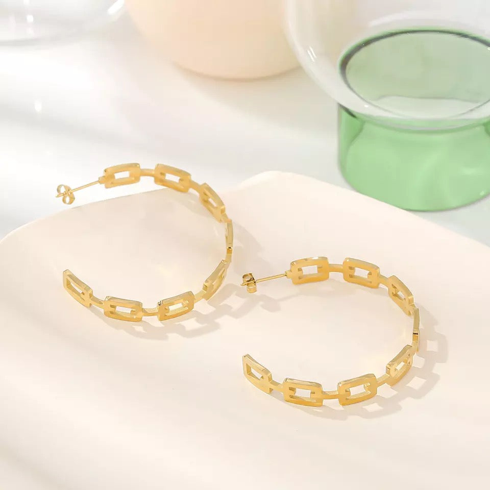 Chainlink Gold Hoop