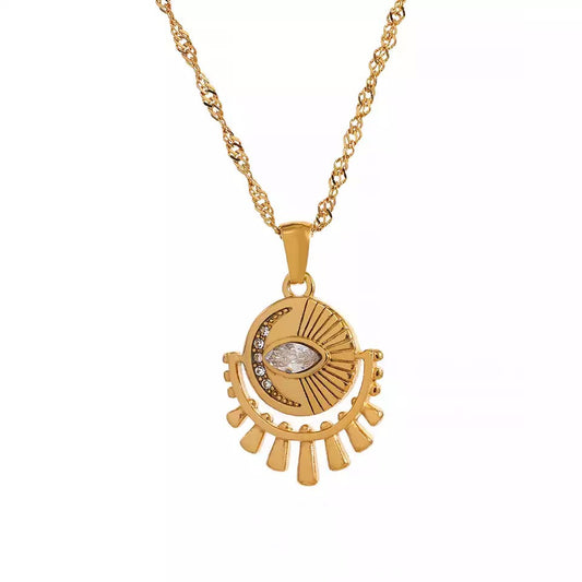 Moon Sun Eye Necklace