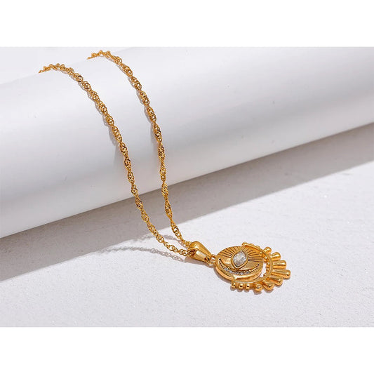 Moon Sun Eye Necklace
